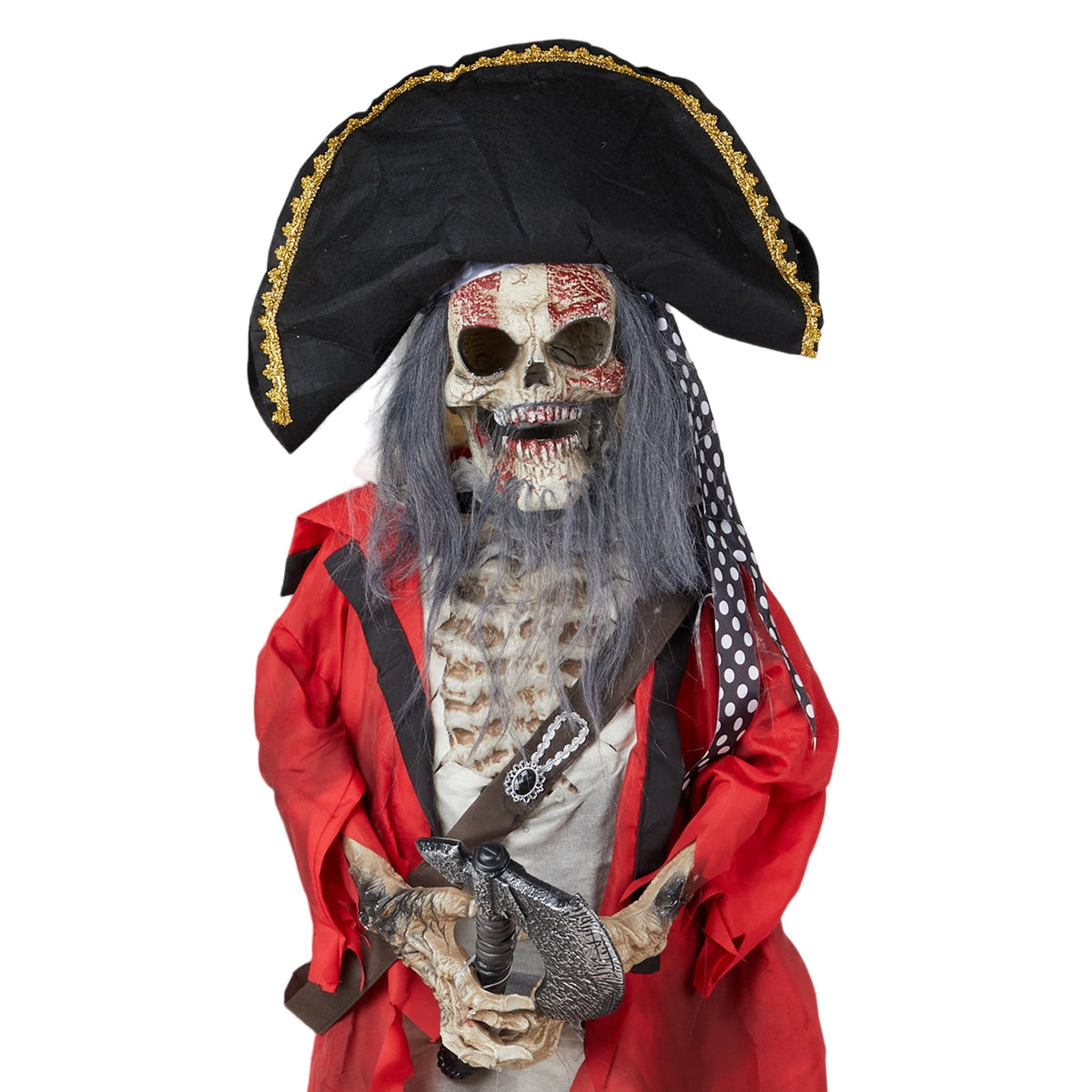 Haunt & Co 6ft Halloween Animated Animatronic Decoration Creepy Pirate w/ Pre-Recorded Screaming