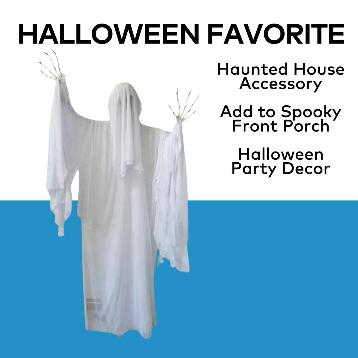Haunt & Co Morris Costumes4 Ft. 7" x 5 Ft. 5 1/2" Skeleton Ghost Animated Prop Standing