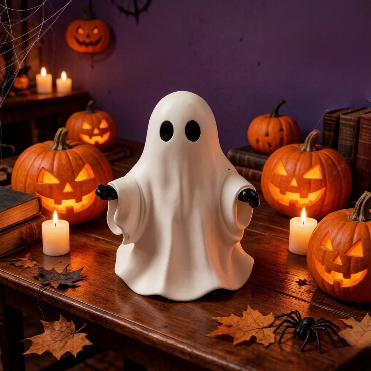 Haunt & Co PLLFRLRT Cute Halloween Decorations Resin Tabletop Statue Ghost Ornaments Mantel Shelf Party Home Decors