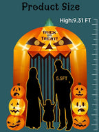Haunt & Co 9.5ft Halloween Inflatable Pumpkin Arch with LED Lights - Outdoor/Indoor Yard Decoration