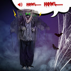 Haunt & Co 7FT Halloween Animatronic Werewolf w/ Werewolf Barking Sound The Sound Activated Halloween Prop