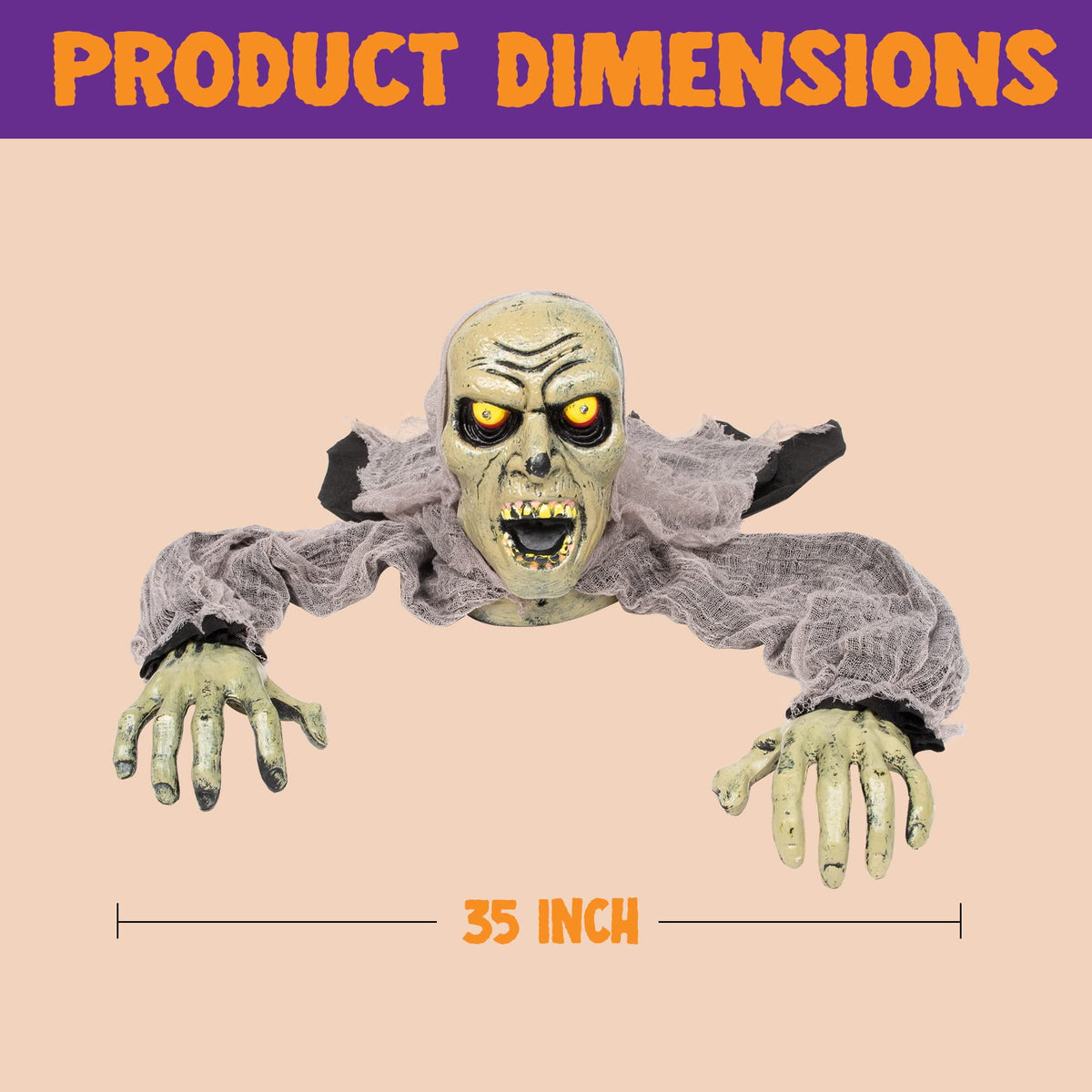 Haunt & Co Halloween Groundbreaker Zombie with Sound and Flashing Eyes,Outdoor Scary