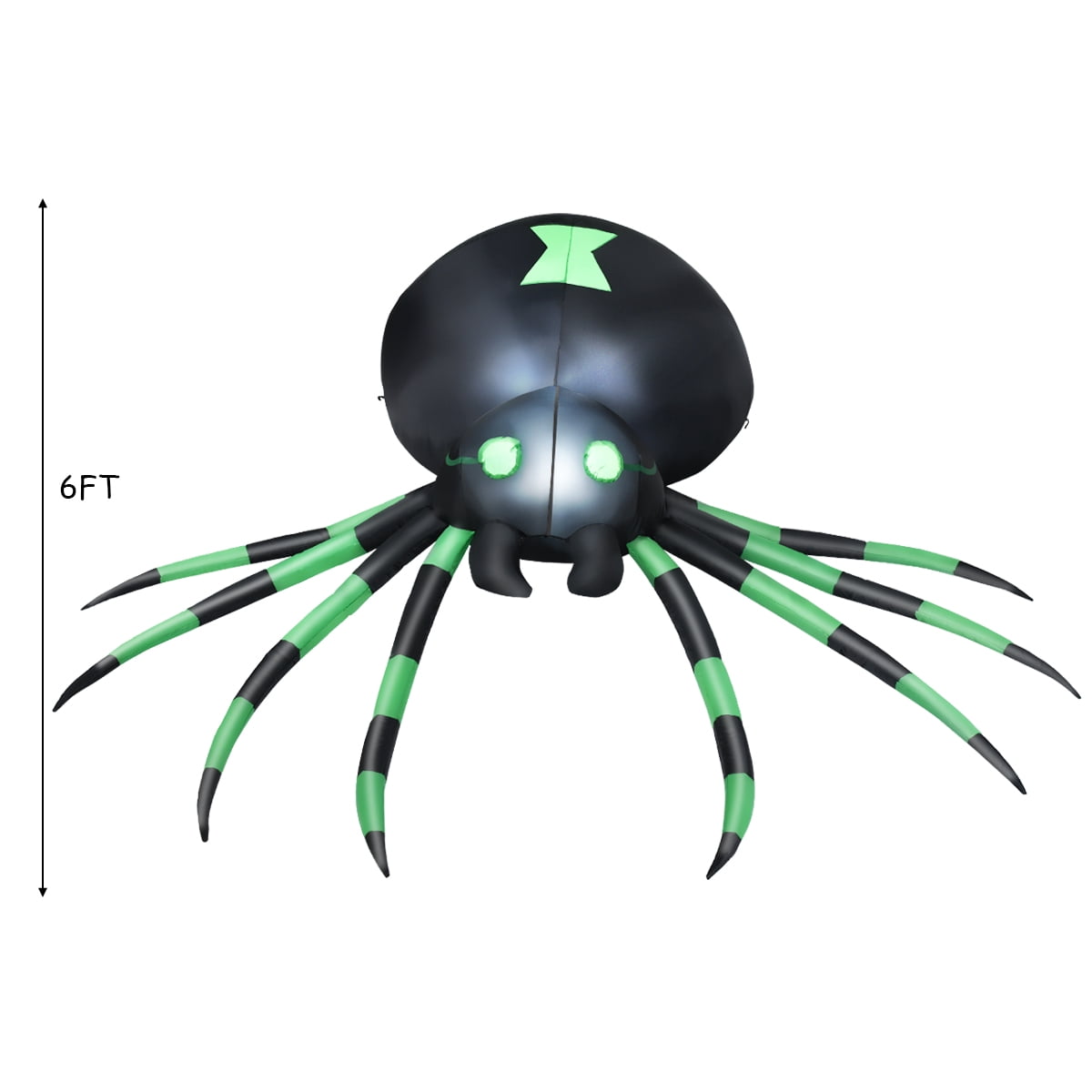 Haunt & Co Patiojoy 6FT Inflatable Blow-Up Spider With LED Lights Outdoor Yard