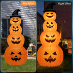 Haunt & Co Gymax 8 ft Inflatable Halloween Pumpkins Stack Holiday Decor w/ Built-in LED Lights