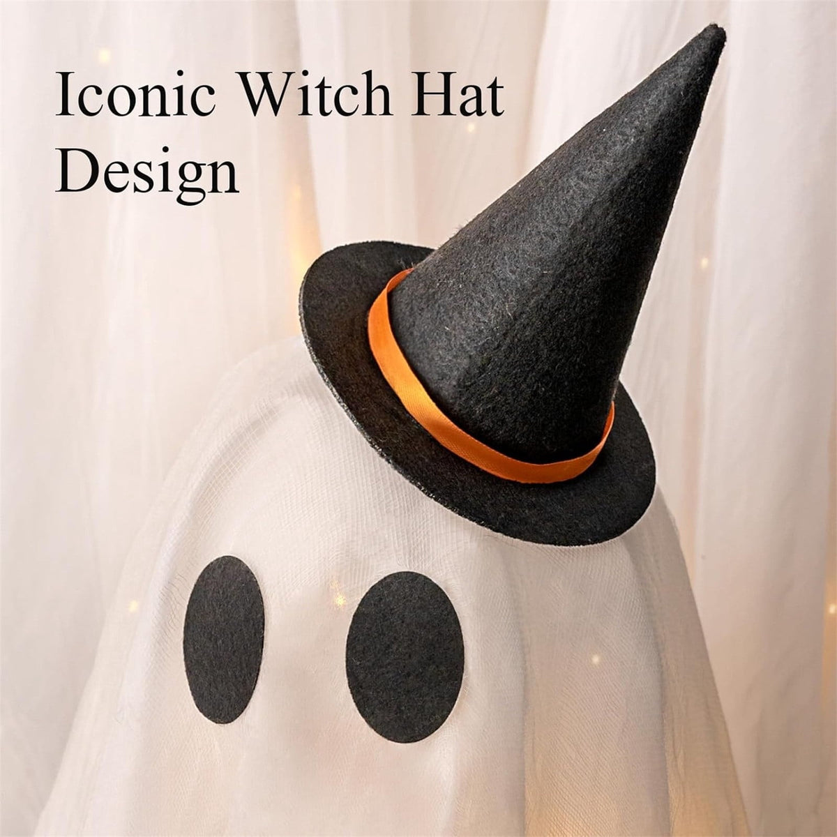 Haunt & Co Outdoor - Set of 3 Light Up Spooky Ghosts Decoration with 8 Light Modes Timer Remote- Indoor Cute Party Ghost Decor