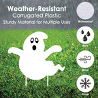 Haunt & Co Big Dot of Happiness Spooky Ghost - Ghost Shape Lawn Decoration Signs - Outdoor - 10 Piece