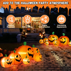 Haunt & Co 8 FT Halloween Inflatables Pumpkin,7 Pumpkins Halloween Outdoor Decoration with Built-in LED Lights,Halloween Blow Ups