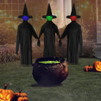 Haunt & Co Zimtwon 5.2ft Halloween Witches Halloween Props Sorcerers Animated Wicked Sound LED Lighted Glowing Head