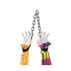Haunt & Co 5.6 Ft Halloween Hanging Animated Talking & Shaking Scary Clown with Chain, Touch Activated for Decor