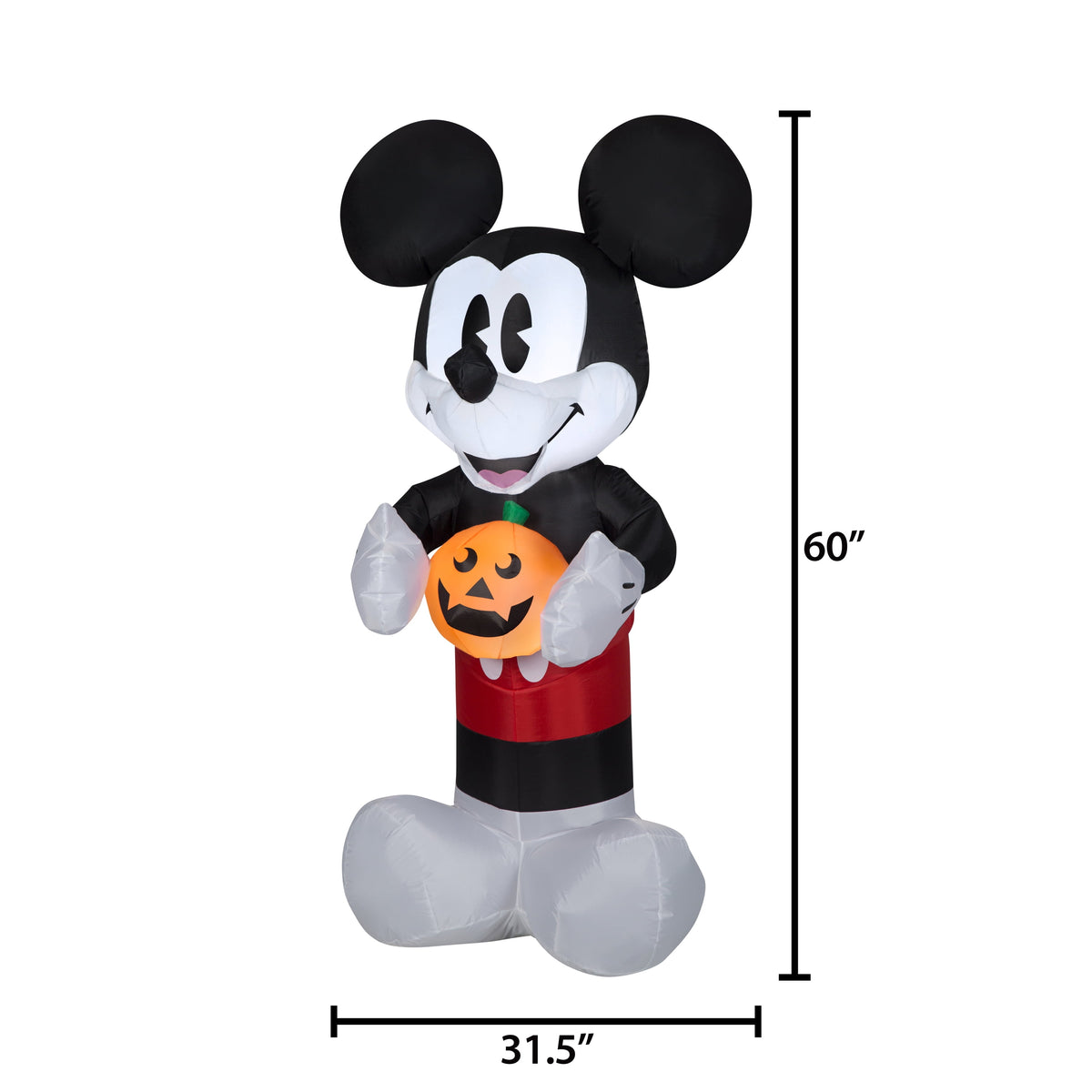 Haunt & Co Airblown Inflatable Retro Mickey Mouse with Pumpkin 5ft tall