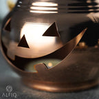 Haunt & Co Handmade Copper Pumpkin Ornament, 4x4 Inch Fall Wall Decor with Hanger for Thanksgiving, Halloween, and Harvest Home Decor Gift