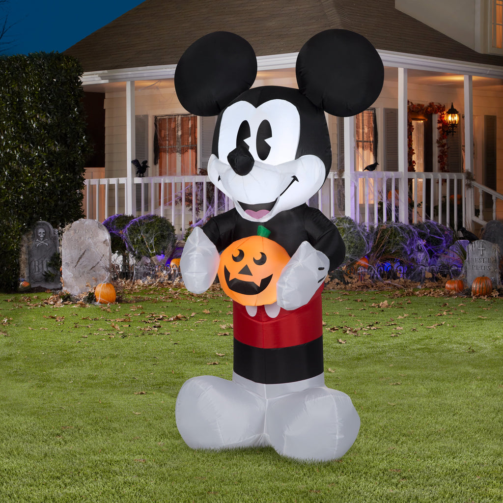Haunt & Co Airblown Inflatable Retro Mickey Mouse with Pumpkin 5ft tall