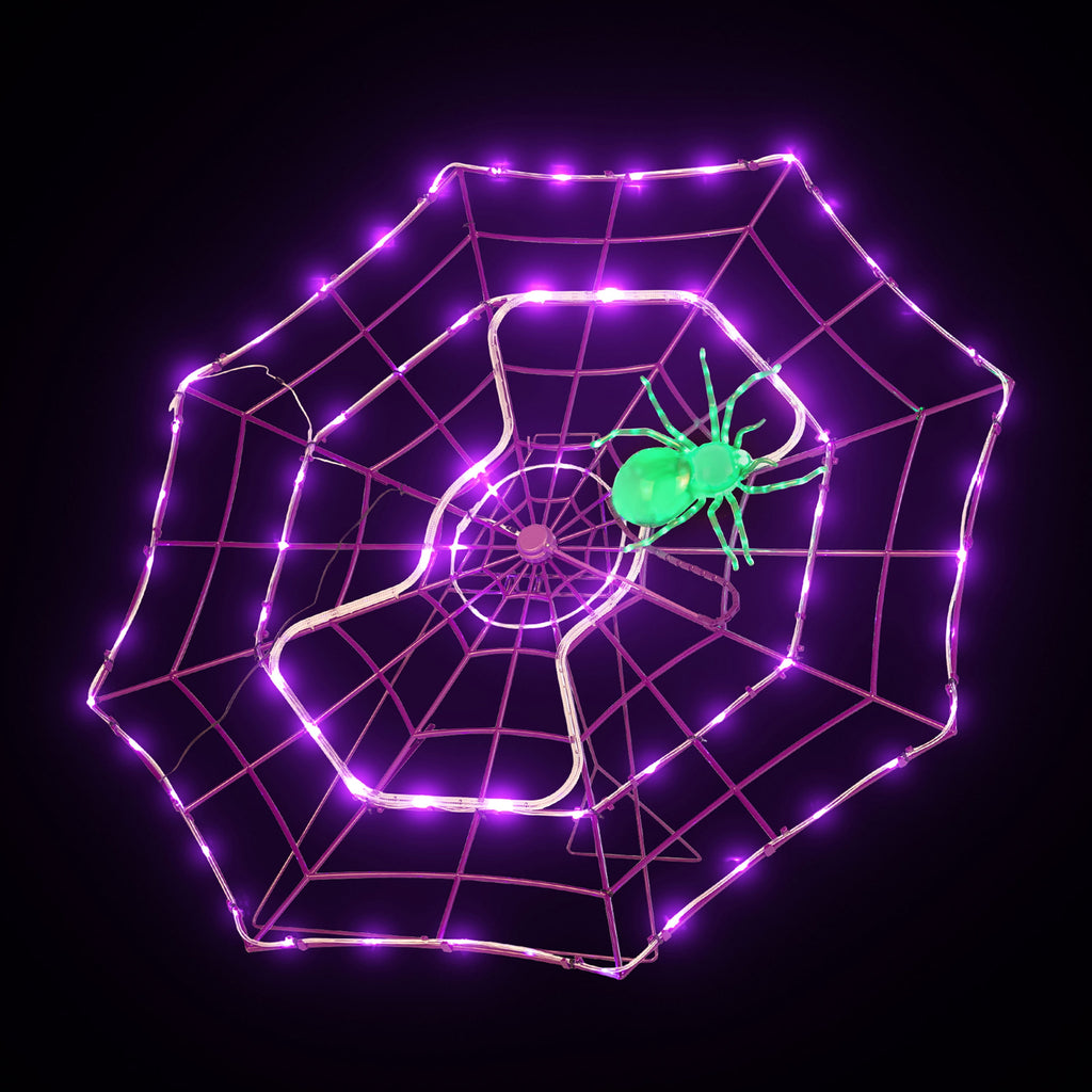 Haunt & Co 4 ft. Outdoor Animated Spider Web - Purple Web