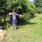 Haunt & Co 6 ft Standing Halloween Scarecrow Yard Decoration with LED Green Eyes