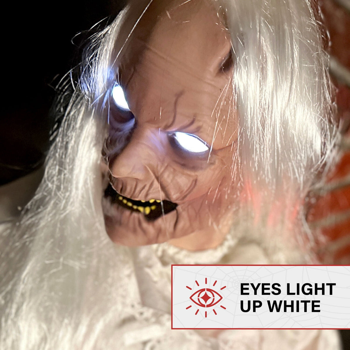Haunt & Co 2.9 ft Animatronic Gravely Granny by Tekky with Motion-Activated Sounds