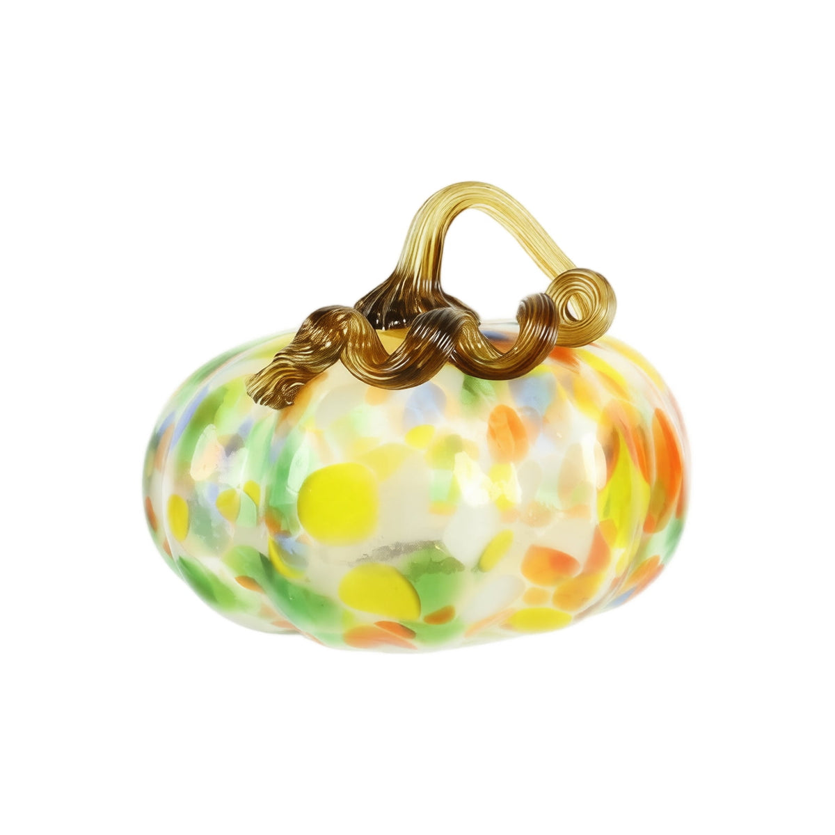 Haunt & Co Hand Blown Glass Pumpkin Figurines Halloween Decorations - Colorful Halloween Pumpkin Ornaments with Unique Swirl Patterns, Festive Tabletop & Tree Hanging Decoration