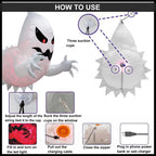 Haunt & Co 4.6 FT Halloween Inflatable Ghost Blow Up Ghost Broke Out from Window Halloween Decor