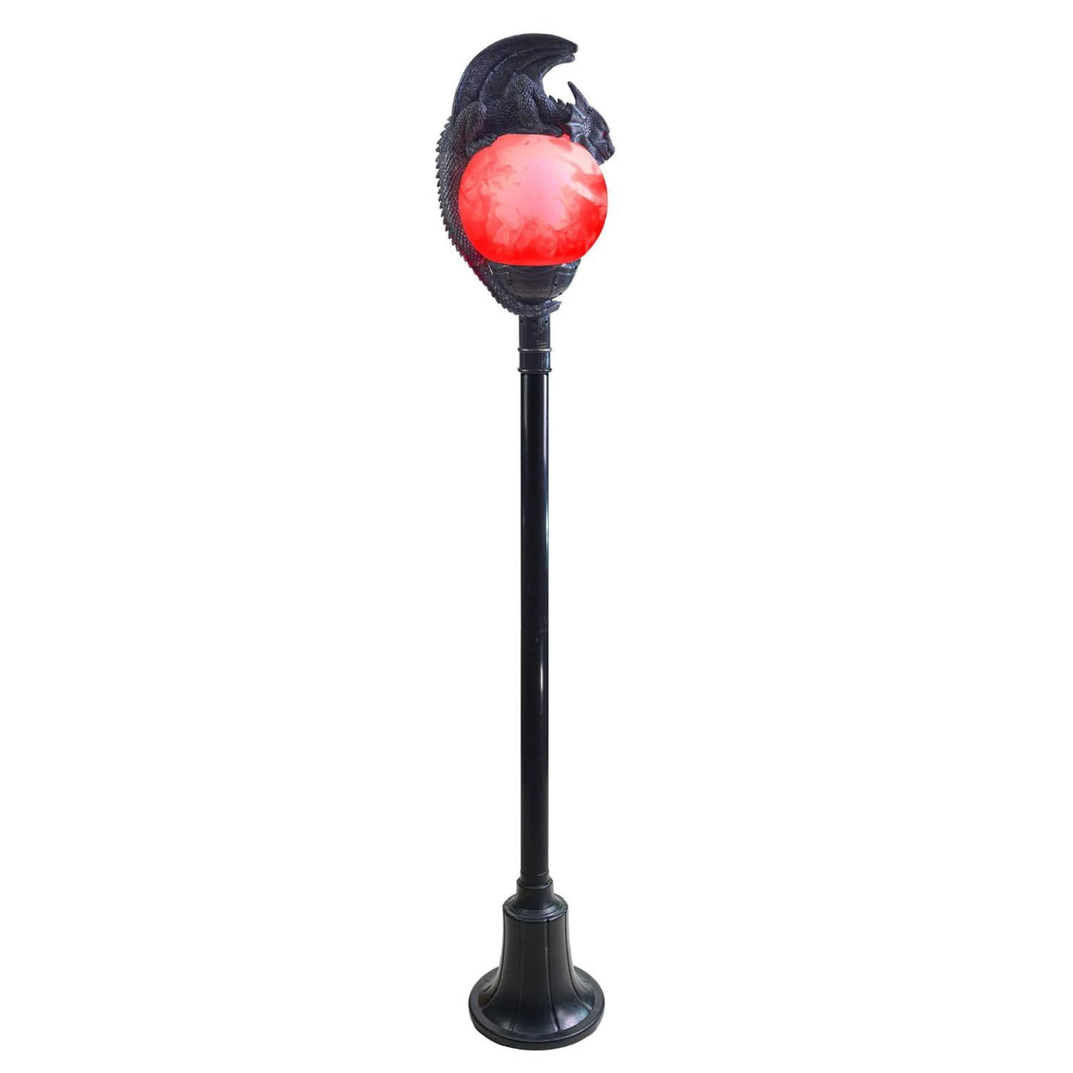 Haunt & Co TT59073 6 ft. Light-Up Flaming Dragon Lamp Post with Sound