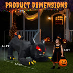 Haunt & Co 6.5' Halloween Black Cat Inflatable Moving Head, Built-in LEDs for Holiday Party