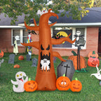 Haunt & Co Coolmade 8 ft Halloween Inflatable Outdoor Dead Tree with Ghosts Pumpkins Tombstone Bat, Halloween Blow Up Yard Decorations Clearance with Build-in LED Lights for Holiday Party Lawn Yard Garden