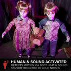 Haunt & Co Apocalypse Twins Halloween Animatronics with Red Eyes & Head Sync, 3-Ft