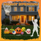 Haunt & Co 8FT Halloween Inflatable Pumpkin Ghost Scene, Waterproof Polyester, Quick Inflation with Stakes/Ropes