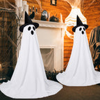 Haunt & Co 2 Packs Outdoor,Light Up Halloween Spooky Standing Ghost with Witch Hat,Scary Ghosts Decor with LED Lights