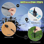 Haunt & Co 5.7FT Inflatable Halloween Inflatable Crawling Green Ghost with Tombstone Built-in LED Lights Inflatable LED Lights Blow Up Yard Decoration