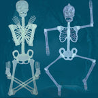 Haunt & Co Deago 4 Pack Halloween Hanging Luminous Skeleton Decorations 5 Ft Full Body Glow-in-The-Dark Poseable Skeleton for Outdoor Yard Garden Hanging Halloween Props