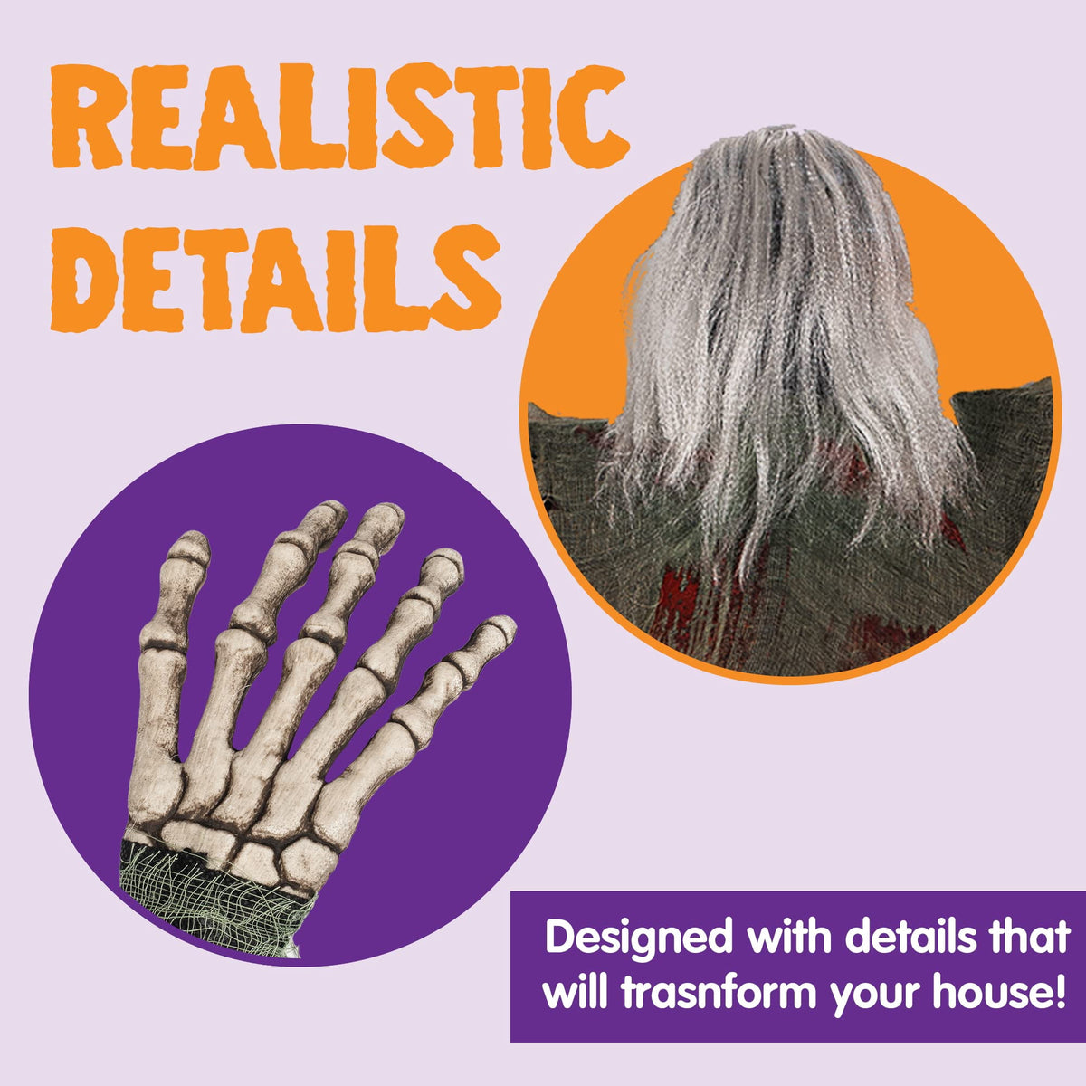 Haunt & Co 2 Pack 47 inch Climbing Zombie Skeleton with Bloodstains,Halloween Hanging Decorations Indoor and Outdoor Yard Decorations