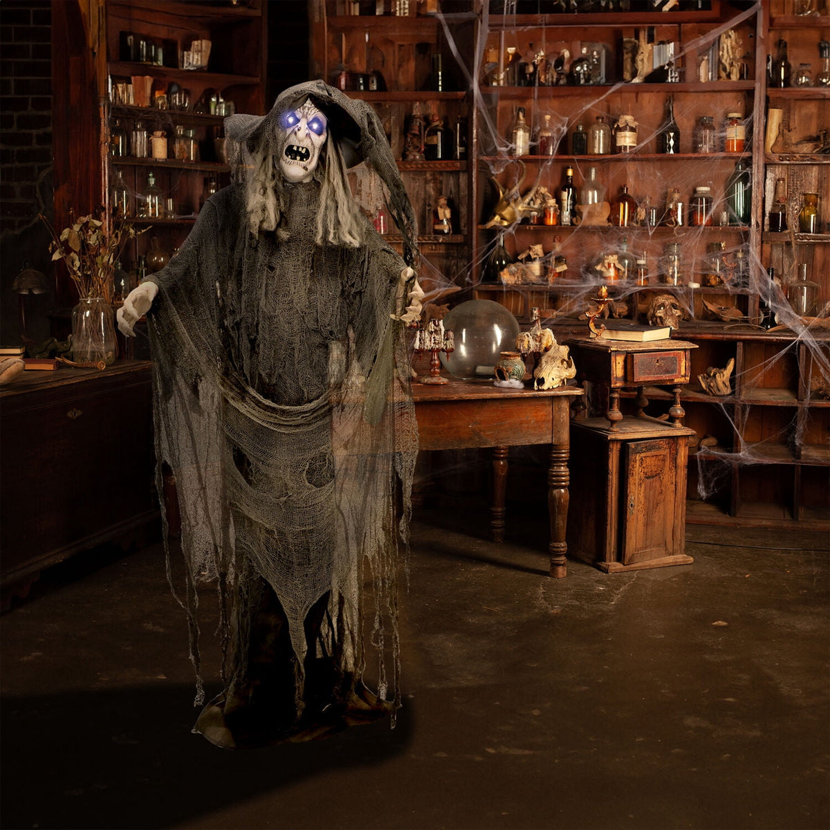 Haunt & Co 5.75 ft Animatronic Witch Indoor/Covered Outdoor