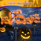 Haunt & Co 2 packs 40 LEDs Solar Halloween Pumpkin Stake Lights, 2 Modes Outdoor Waterproof , Solar Halloween Lights Stakes