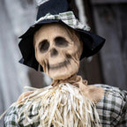 Haunt & Co 29 1/4" x 47 1/4" Animated Scarecrow on Rocking Chair