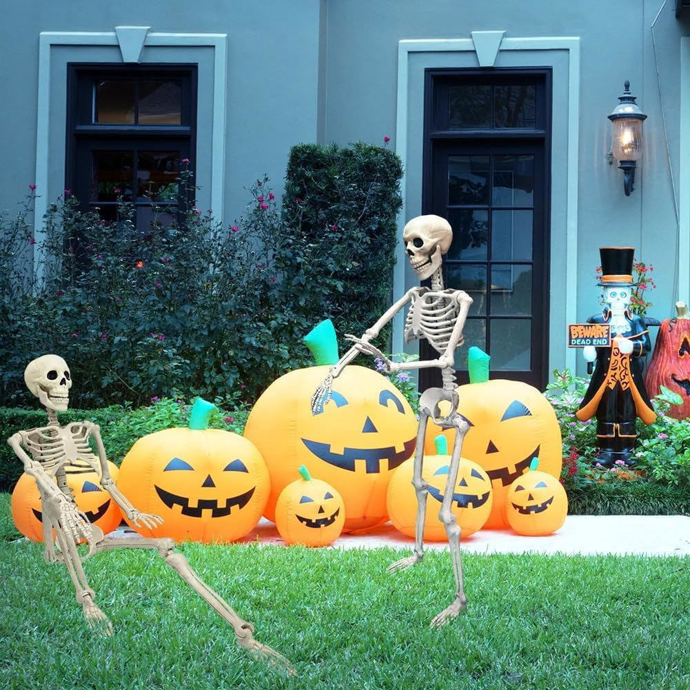 Haunt & Co 35" Halloween Skeleton Decoration - 3 ft Body with Posable Joints
