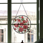 Haunt & Co Cute Christmas Gift - Valentine Rose Halloween Christmas Stained Glass Hanging Ornament - Heirloom Holiday Tree Decor, Ideal Gift for Mom, Dad, Friends, Family 2025