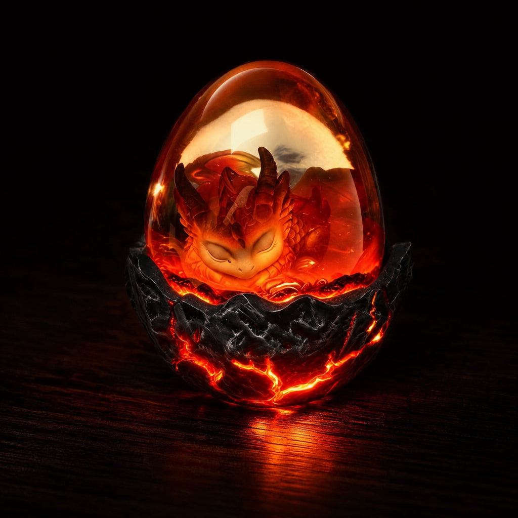 Haunt & Co Kyusrd Led Candlelight Lamp for Halloween Decor,Transparent Lavas Dragons Egg Ornament With LED Breathing Light