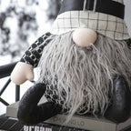 Haunt & Co Tcbosik 2 Pack Gnome Halloween Ornaments, Halloween Gnomes Decoration with Witch Hat, Lovely Fall Gnome Gifts for Friends Family, Black & White