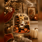 Haunt & Co Cozy Reading Ghost Book Lover Acrylic Halloween Hanging Ornament