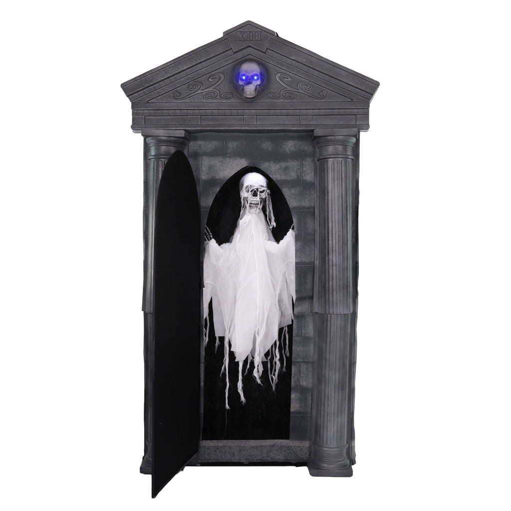 Haunt & Co 6.7 ft. Motion-Triggered Mausoleum Halloween Animatronic by Tekky