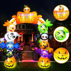 Haunt & Co 10FT Inflatable Candy Ghost Pumpkin Archway with Built-in Lights - Giant Outdoor Yard & Garden Decoration for Halloween, Indoor/Outdoor Use
