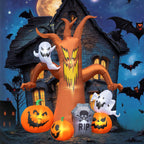 Haunt & Co Coolmade 8ft Halloween Inflatables Decorations Inflatable Dead Tree Outdoor Decorations with LED Lights Built-in Blow Up Yard Decoration Pumpkin Ghost for Halloween Outdoor