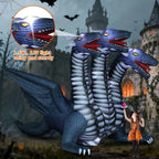 Haunt & Co COMIN 15.6 FT Long Animated Halloween Inflatables Outdoor Decorations Black Hydra Dragon - Giant Decoration Built-in LED Lights