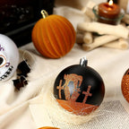 Haunt & Co Halloween Ornaments for Tree - 9 Pieces Spooky Gothic Hanging Pendant Balls, Shatterproof ABS Indoor Halloween Decorations for Hoe & Office Decorm