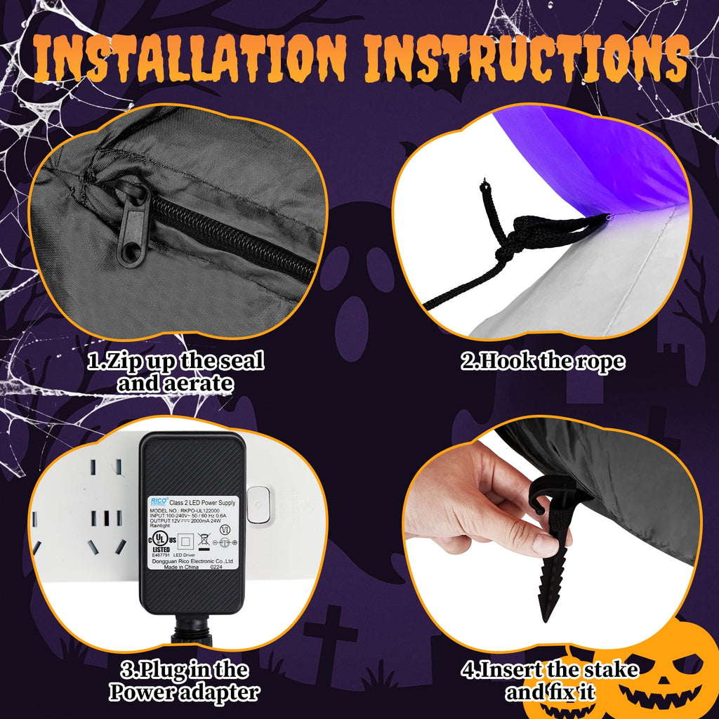 Haunt & Co 8.5' Halloween Inflatables Outdoor Giant Archway Blow up Decor