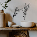 Haunt & Co Metal Hummingbird Enchanting Outdoor Metal Wall Art - Gothic Decorations - Gifts, Garden & Patio - Unique Yard Ornament - 3D Wall Art