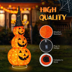 Haunt & Co 5'' Halloween Outdoor Decor, Halloween Pumpkins Lighted Pumpkins