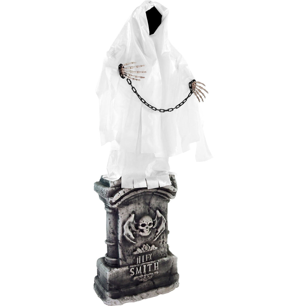 Haunt & Co 4.3 ft Touch-Activated Animated Spectre on Tomb Halloween Accessory