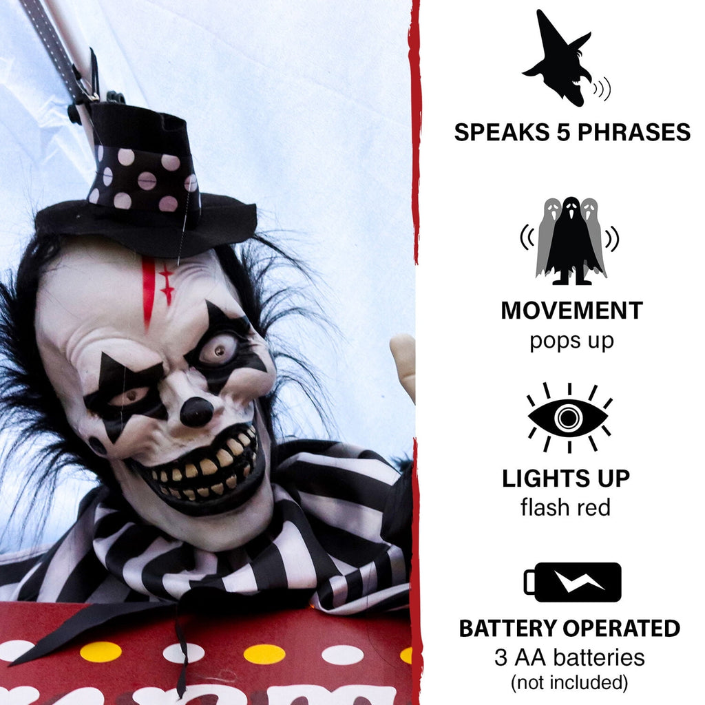 Haunt & Co 1.8 ft Groundbreaker Clown-Vile, Multi-Color