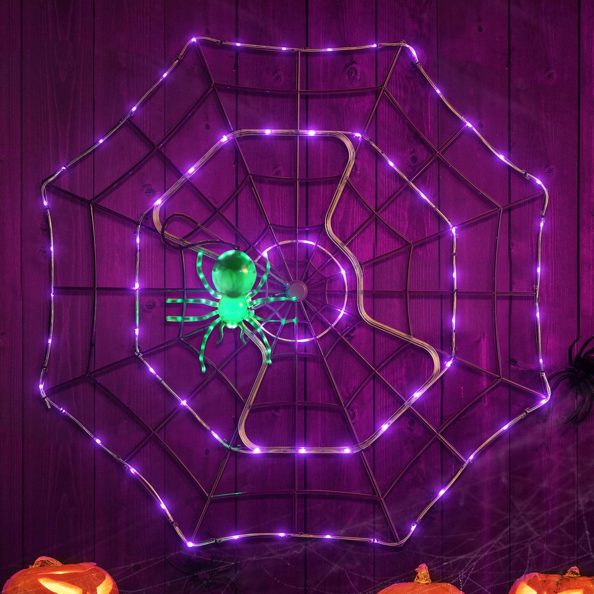 Haunt & Co 4 ft. Outdoor Animated Spider Web - Purple Web