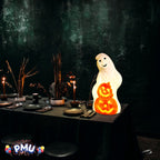 Haunt & Co PMU Halloween Light-Up Ghost Pumpkin Trick or Treat Blow Mold Decorations - Perfect for Halloween, Home, Lawn, Yard, Decor (Indoor and Outdoor)